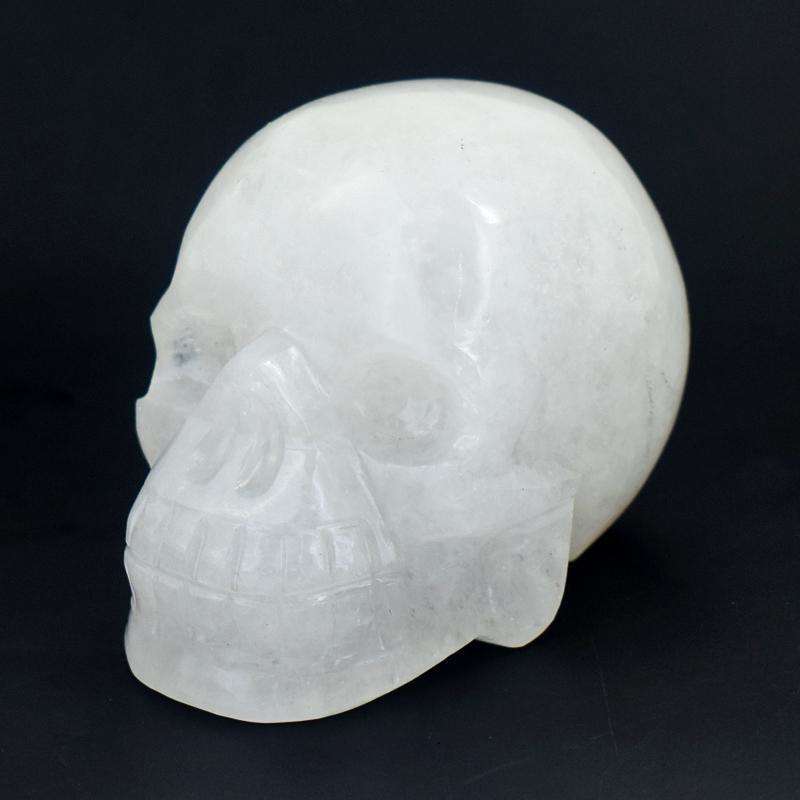 gemsmore:Genuine AAA White Quartz Crystal Skull - Hand Carved