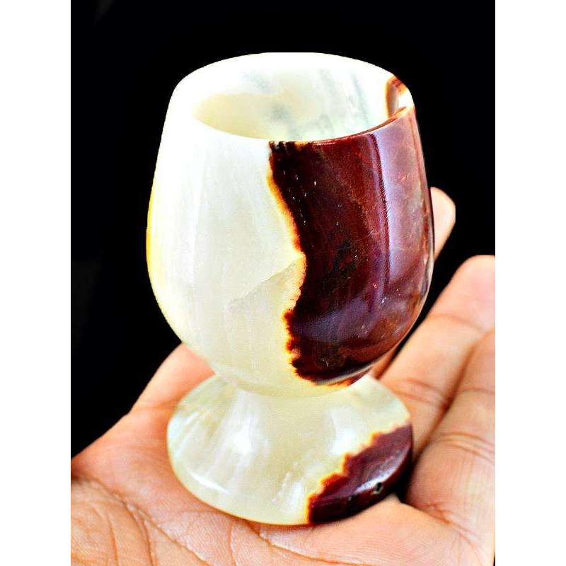 gemsmore:Genuine Agate Carved Wine Glass