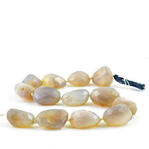 gemsmore:Genuine Agate Drilled Beads Strand Natural Faceted