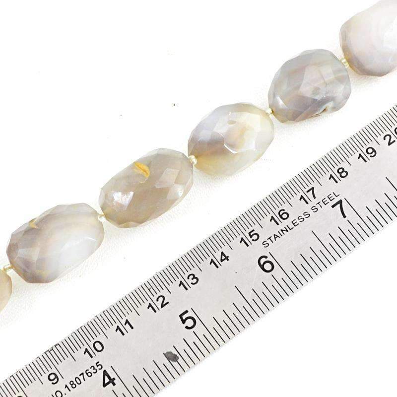 gemsmore:Genuine Agate Drilled Beads Strand Natural Faceted