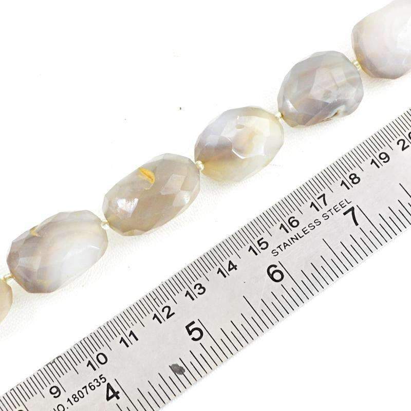 gemsmore:Genuine Agate Drilled Beads Strand Natural Faceted