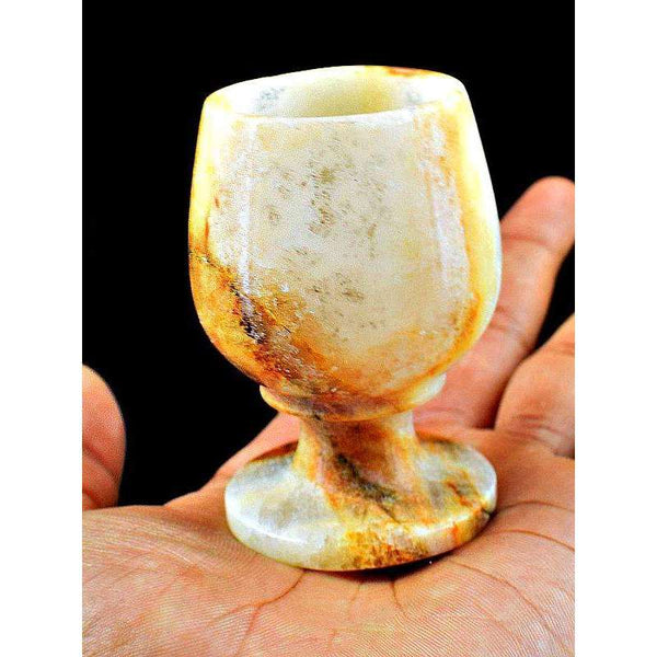 gemsmore:Genuine Agate Hand Carved Wine Glass