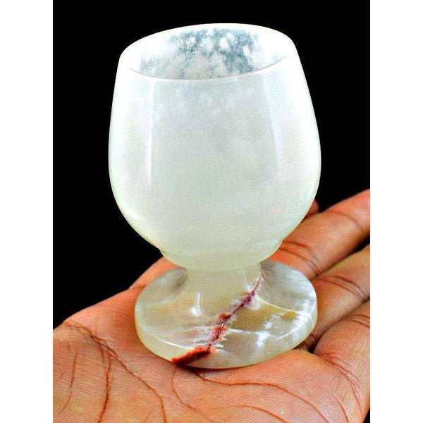 gemsmore:Genuine Agate Hand Carved Wine Glass