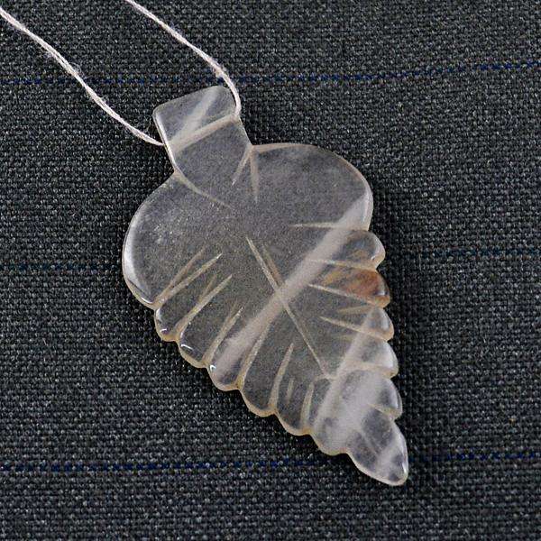 gemsmore:Genuine Amaizng Onyx Leaf Carved Drilled Loose Gemstone