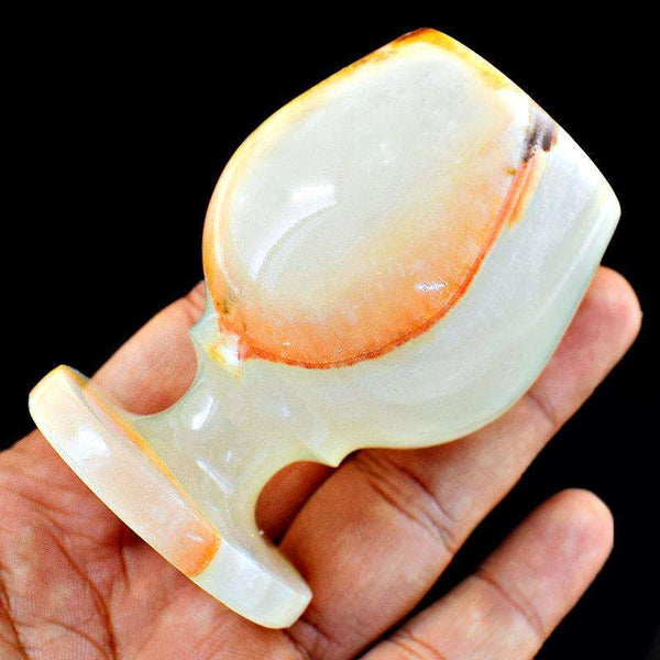 gemsmore:Genuine Amazing Agate carved Wine Glass