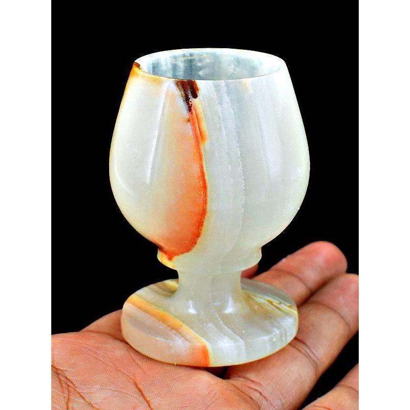 gemsmore:Genuine Amazing Agate carved Wine Glass