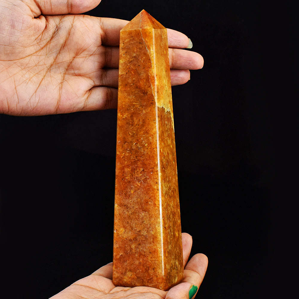 gemsmore:Genuine Amazing Aventurine Carved Healing Crystal Tower