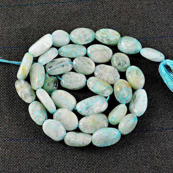 gemsmore:Genuine Amazing Blue Aquamarine Drilled Beads Strand