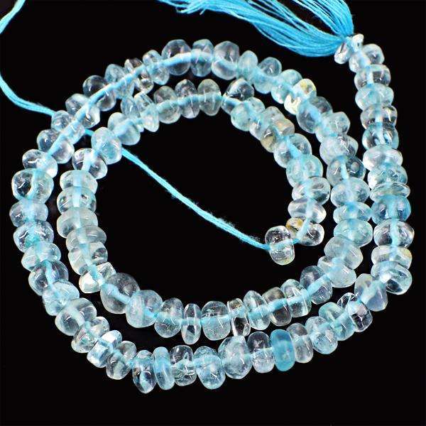 gemsmore:Genuine Amazing Blue Aquamarine Drilled Beads Strand
