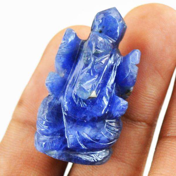 gemsmore:Genuine Amazing Blue Lapis Lazuli Carved Ganesha Gemstone