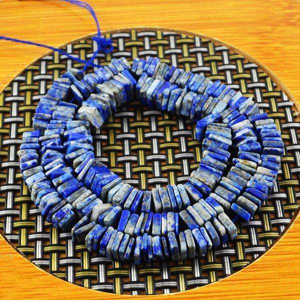 gemsmore:Genuine Amazing Blue Lapis Lazuli Drilled Beads Strand