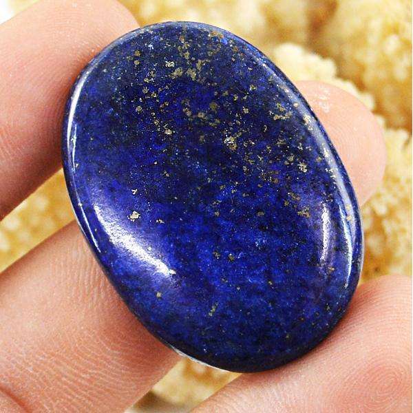 gemsmore:Genuine Amazing Blue Lapis Lazuli Oval Shape Untreated Loose Gemstone