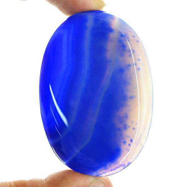 gemsmore:Genuine Amazing Blue Onyx Oval Shape Loose Gemstone