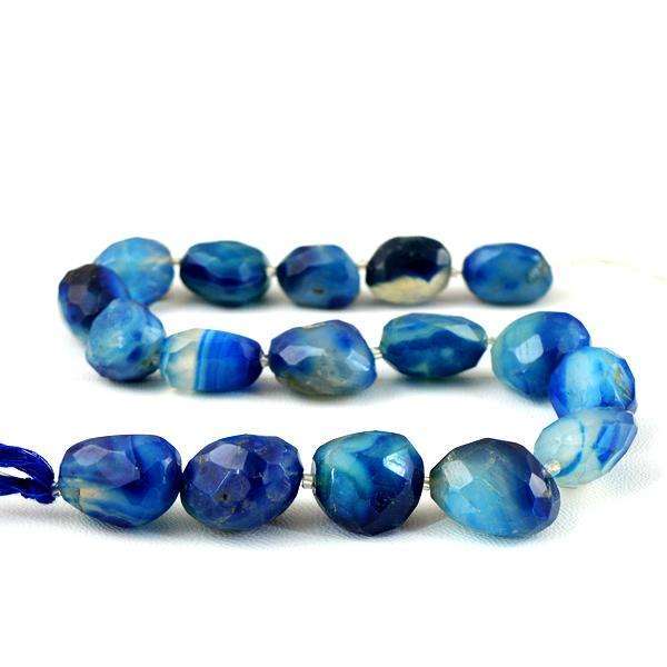 gemsmore:Genuine Amazing Faceted Blue Onyx Drilled Beads Strand