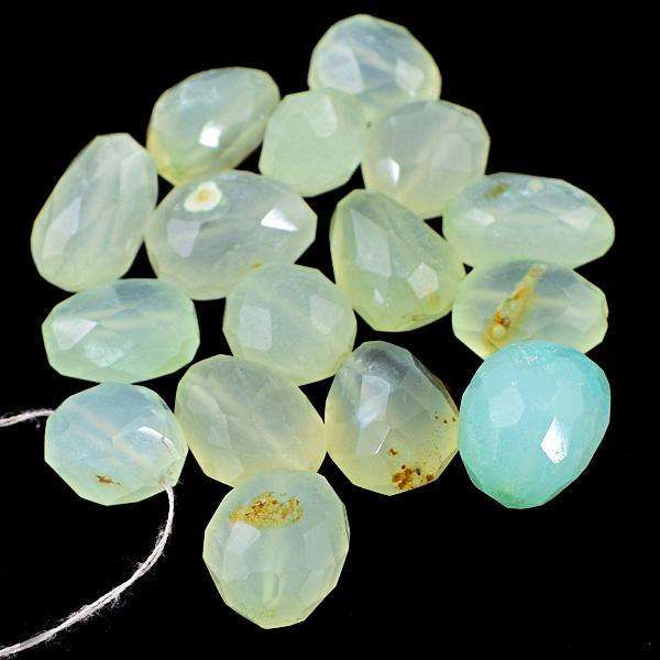 gemsmore:Genuine Amazing Faceted Chalcedony Drilled Beads Lot