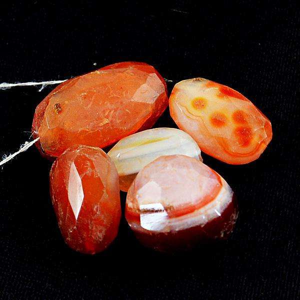 gemsmore:Genuine Amazing Faceted Orange Onyx Drilled Beads Lot