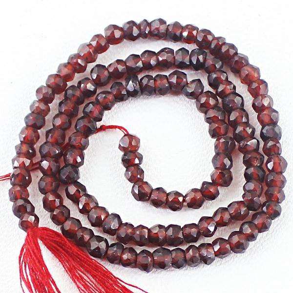 gemsmore:Genuine Amazing Faceted Red Garnet Drilled Beads Strand