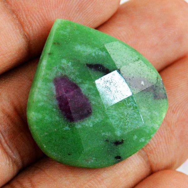 gemsmore:Genuine Amazing Faceted Ruby Zoisite Pear Shape Untreated Loose Gemstone