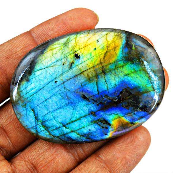 gemsmore:Genuine Amazing Flash Oval Shape Labradorite Loose Gemstone