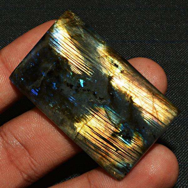 gemsmore:Genuine Amazing Golden & Blue Flash Labradorite Loose Gemstone