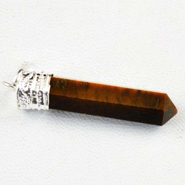 gemsmore:Genuine Amazing Golden Tiger Eye Healing Point Pendant