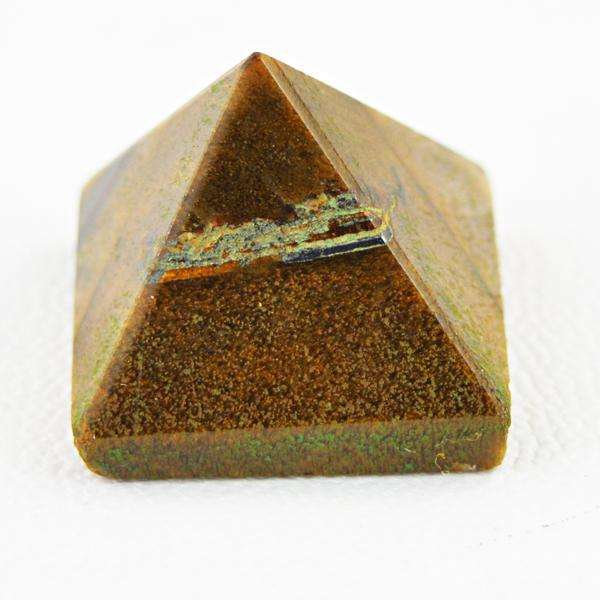 gemsmore:Genuine Amazing Golden Tiger Eye Healing Pyramid