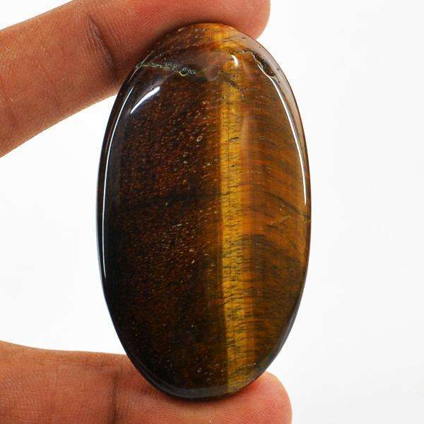 gemsmore:Genuine Amazing Golden Tiger Eye  Oval Shape Loose Gemstone