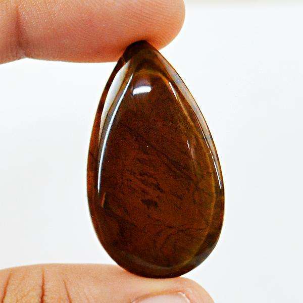 gemsmore:Genuine Amazing Golden Tiger Eye Pear Shape Unteated Loose Gemstone