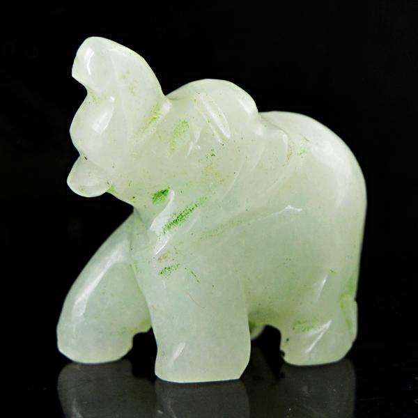 gemsmore:Genuine Amazing Green Aventurine Hand Carved Elephant.