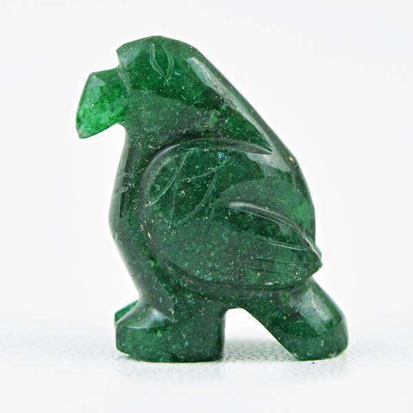gemsmore:Genuine Amazing Green Jade Hand Carved Bird.