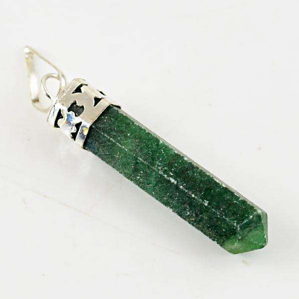 gemsmore:Genuine Amazing Green Jade Healing Point Pendant