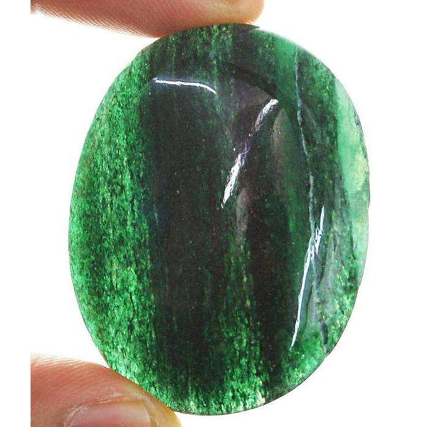 gemsmore:Genuine Amazing Green Jade Oval Shape Untreated Loose Gemstone