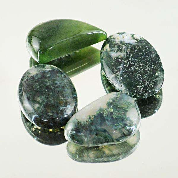 gemsmore:Genuine Amazing Green Moss Agate Untreated Loose Gemstone Lot