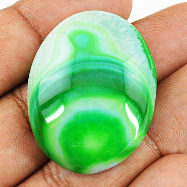 gemsmore:Genuine Amazing Green Onyx Oval Shape Untreated Loose Gemstone