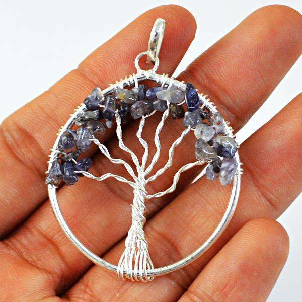 gemsmore:Genuine Amazing Iolite Healing Tree Pendant