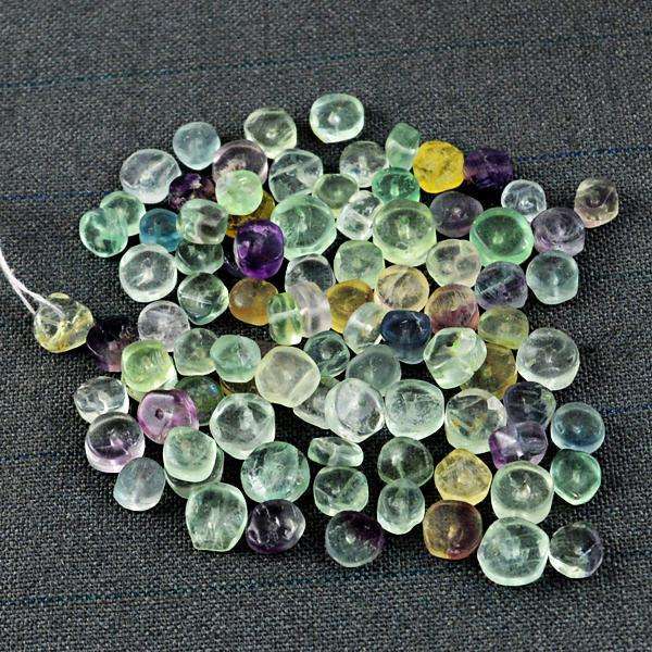 gemsmore:Genuine Amazing Multicolor Fluorite Drilled Beads Lot