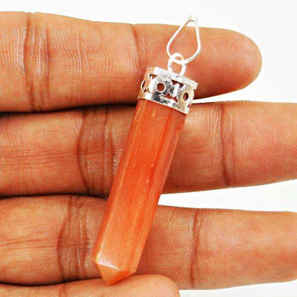 gemsmore:Genuine Amazing Orange Aventurine Healing Point Pendant