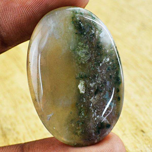 gemsmore:Genuine Amazing Oval Shape Multicolor Moss Agate Loose Gemstone