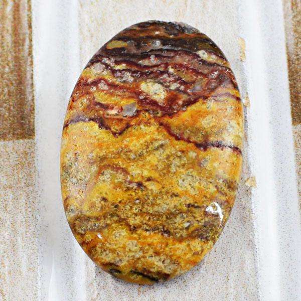 gemsmore:Genuine Amazing Oval Shape Ocean Jasper Untreated Loose Gemstone