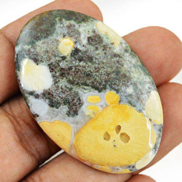 gemsmore:Genuine Amazing Oval Shape Ocean Jasper Untreated Loose Gemstone