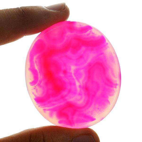 gemsmore:Genuine Amazing Oval Shape Pink Onyx Loose Gemstone