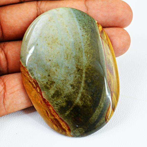 gemsmore:Genuine Amazing Oval Shape Polygram Jasper Untreated Loose Gemstone