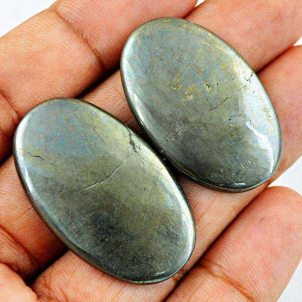 gemsmore:Genuine Amazing Oval Shape Pyrite Untreated Loose Gemstone Lot