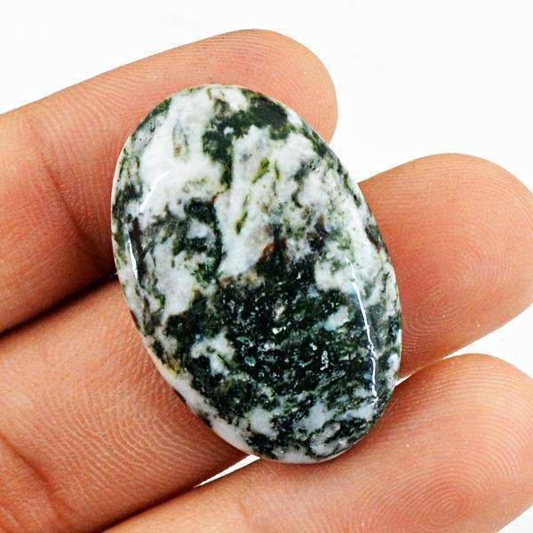 gemsmore:Genuine Amazing Oval Shape Tree Agate Untreated Loose Gemstone