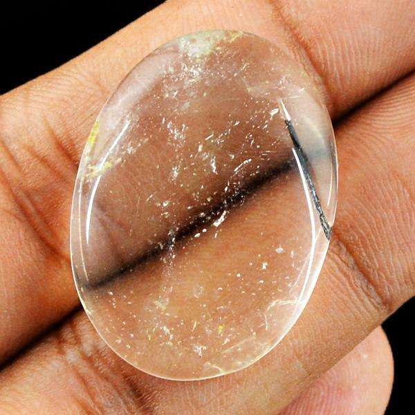 gemsmore:Genuine Amazing Oval Shape White Quartz Loose Gemstone