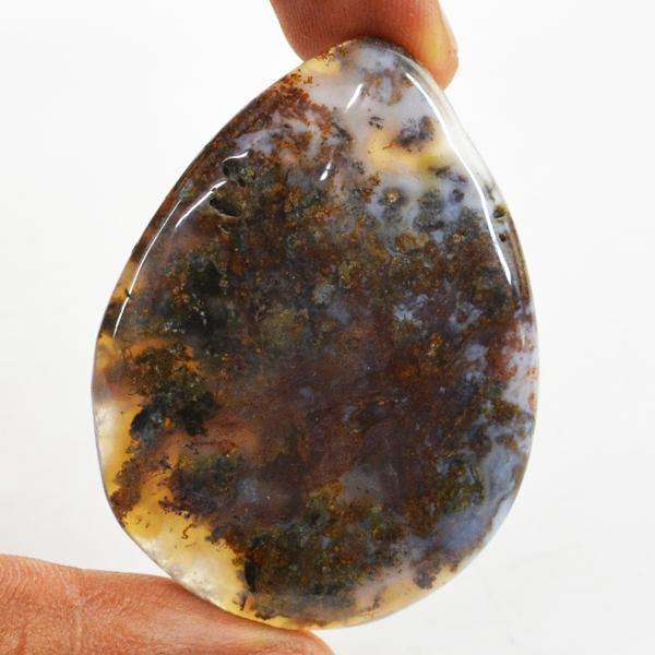 gemsmore:Genuine Amazing Pear Shape Multicolor Moss Agate Loose Gemstone