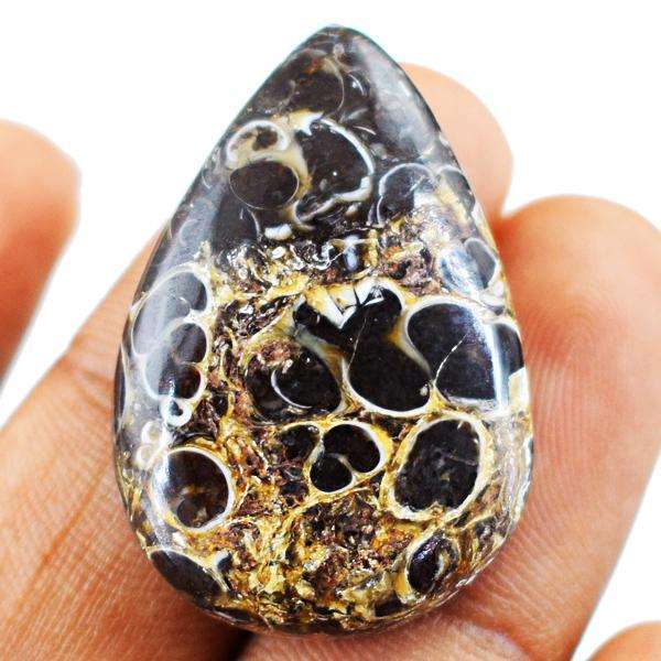 gemsmore:Genuine Amazing Pear Shape Turritella Agate Untreated Loose Gemstone