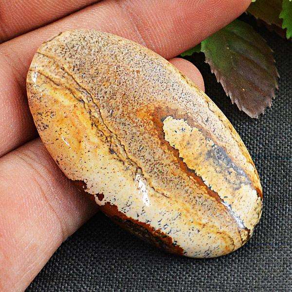 gemsmore:Genuine Amazing Picture Jasper Oval Shape Untreated Loose Gemstone