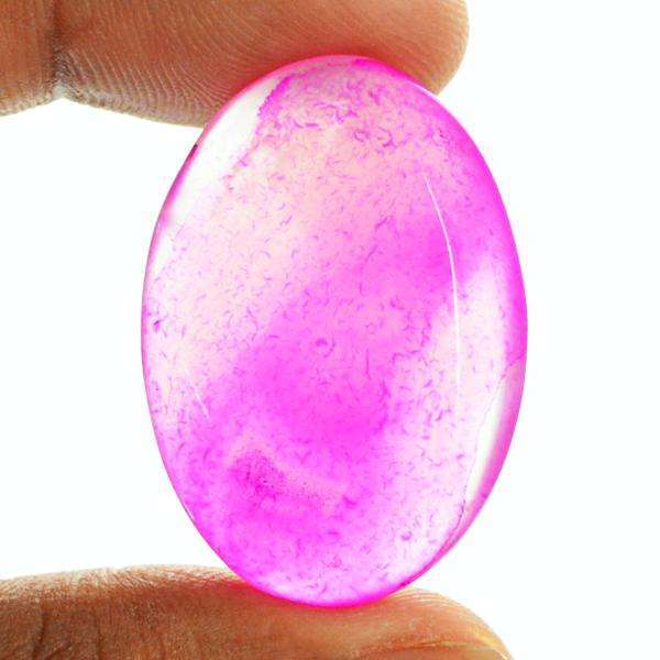 gemsmore:Genuine Amazing Pink Onyx Oval Shape Untreated Loose Gemstone