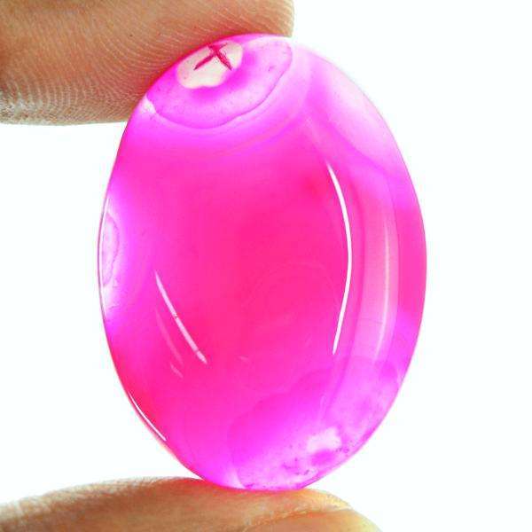 gemsmore:Genuine Amazing Pink Onyx Oval Shape Untreated Loose Gemstone